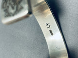 Thick 100+ Gram Vintage Native American Navajo Signed Sterling Silver Solid Bracelet-Nativo Arts