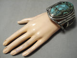 One Of Biggest Best Vintage Native American Navajo Apache Turquoise Sterling Silver Bracelet-Nativo Arts