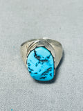 Enchanting Native American Navajo Sleeping Beauty Turquoise Sterling Silver Ring-Nativo Arts