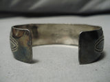 Marvelous Vintage Navajo Convex Sterling Silver Native American Bracelet-Nativo Arts