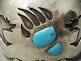 Important Vintage Native American Navajo Long Family Turquoise Sterling Silver Bracelet Old-Nativo Arts