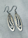 Traditional Vintage Native American Hopi Sterling Silver Earrings-Nativo Arts