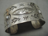 Early 1900's Hand Wrought Vintage Native American Navajo Sterling Silver Bracelet Old-Nativo Arts