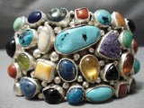 Museum Quality Vintage Native American Navajo Turquoise Multi Stone Sterling Silver Bracelet-Nativo Arts