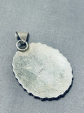 Brilliant Vintage Native American Zuni Blue Gem Turquoise Sterling Silver Pendant-Nativo Arts