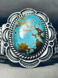 One Of The Best Native American Navajo Domed #8 Turquoise Sterling Silver Bracelet-Nativo Arts