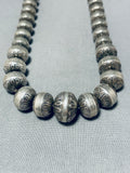 One Of The Best Longer Vintage Native American Navajo Sterling Silver Necklace-Nativo Arts