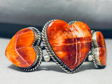 Native American Remarkable Heart Of Shell Sterling Silver Bracelet-Nativo Arts