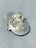 Noteworthy Native American Navajo Coral Jet Inlay Sterling Silver Ring-Nativo Arts