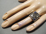 Astonishing Santo Domingo Lapis Sterling Silver Ring Native American-Nativo Arts