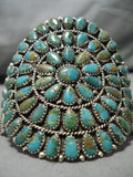 Colossal Native American Navajo Royston Turquoise Teardrop Sterling Silver Bracelet Cuff-Nativo Arts
