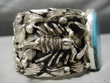 Heavy Scorpion Native American Turquoise Sterling Silver Bracelet Cuff-Nativo Arts