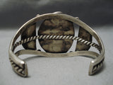 Opulent Vintage Native American Navajo Domed Earth Blue Turquoise Sterling Silver Bracelet Old-Nativo Arts