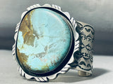 Monumental Native American Navajo #8 Turquoise Mine Sterling Silver Bracelet Signed-Nativo Arts