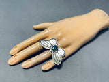 Red Mountain Turquoise Very Rare Vintage Native American Navajo Sterling Silver Butterfly Ring-Nativo Arts