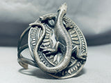 One Of The Most Detailed Native American Sterling Silver Gecko Bracelet-Nativo Arts