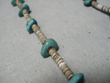 Incredible Vintage Native American Navajo Royston Turquoise & Heishi Necklace Old-Nativo Arts