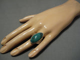 Important Rich Hoskie Vintage Native American Navajo Cerrillos Turquoise Sterling Silver Ring-Nativo Arts