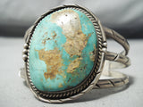 Huge Vintage Native American Navajo Royston Turquoise Sterling Silver Bracelet-Nativo Arts