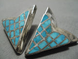 One Of The Best Vintage Native American Navajo Turquoise Sterling Silver Collar Protectors-Nativo Arts