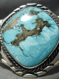 Important Vintage Native American Navajo Blue Diamond Turquoise Sterling Silver Bracelet Old-Nativo Arts