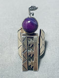 One Of The Most Unique Vintage Native American Navajo Sugilite Sterling Silver Ring-Nativo Arts