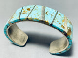 One Of The Best Vintage Native American Navajo #8 Turquoise Inlay Sterling Silver Bracelet-Nativo Arts
