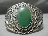 Early Vintage Native American Navajo Cerrillos Turquoise Sterling Silver Bracelet Cuff Old-Nativo Arts