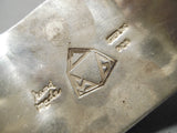 Important Heavy Vintage Native American Navajo Carico Lake Turquoise Stelring Silver Bracelet-Nativo Arts