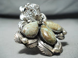 Jake Francosa San Felipe Turquoise Sterling Silver Buffalo Ring-Nativo Arts