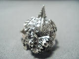 Detailed! Navajo Sterling Silver Horny Toad Ring Native American-Nativo Arts