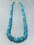 Native American Turquoise Disc Vintage Navajo Sterling Silver Necklace-Nativo Arts