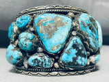 174 Gram Monster Mens Vintage Native American Navajo Turquoise Sterling Silver Bracelet-Nativo Arts