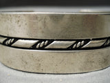 Thick Heavy Vintage Native American Navajo 100 Gram Sterling Silver Coiled Bracelet Old-Nativo Arts