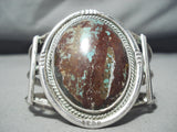Huge Vintage Native American Navajo Domed Bisbee Turquoise Sterling Silver Bracelet Old-Nativo Arts