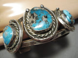 Striking Vintage Native American Navajo Thick Rope Sterling Silver Horseshoe Bracelet-Nativo Arts