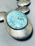 Best Vintage Native American Navajo Carico Lake Turquoise Sterling Silver Bead Necklace-Nativo Arts