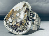 One Of The Best Ever Native American Navajo White Agate Sterling Silver Bracelet-Nativo Arts