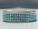 One Of Most Intricate Vintage Native American Zuni Turquoise Snake Eyes Sterling Silver Bracelet-Nativo Arts
