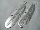 Unbelievable Navajo Sterling Silver Feather Earrings Native American-Nativo Arts