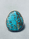Exquisite Vintage Native American Navajo Spiderweb Turquoise Sterling Silver Ring-Nativo Arts