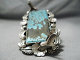 One Of The Biggest Native American Turquoise Bird Fountain Sterling Silver Ring-Nativo Arts