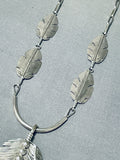 Native American Important Vintage Ben Begaye (d.) Sterling Silver Feather Necklace-Nativo Arts
