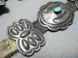 Authentic Vintage Native American Navajo Harry Morgan Turquoise Sterling Silver Concho Belt-Nativo Arts