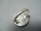 Outstanding Vintage Native American Zuni Blue Gem Turquoise Sterling Silver Ring Old-Nativo Arts