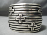 Astounding Vintage Native American Navajo Sterling Silver Crosses Bracelet-Nativo Arts