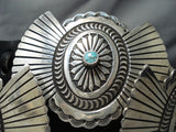 Sunshine Reeves Vintage Native American Navajo Rare Turquoise Sterling Silver Concho Belt-Nativo Arts