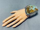 Enormous Native American Navajo 8 Turquoise Sterling Silver Bracelet-Nativo Arts