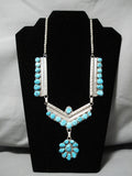Incredible Vintage Native American Navajo Turquoise Sterling Silver Necklace Old1599.95-Nativo Arts