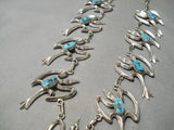 Important Betosi Family Vintage Native American Navajo Turquoise Sterling Silver Bird Necklace-Nativo Arts